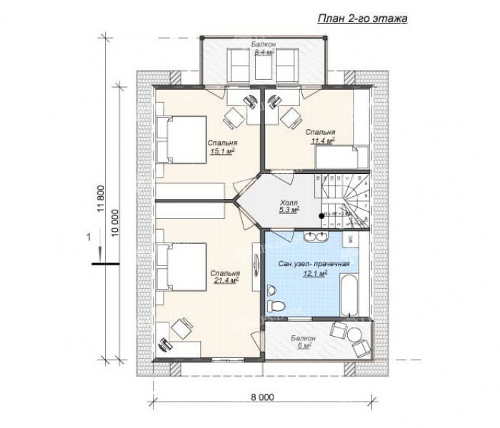 КАРКАСНЫЙ ДОМ ЦВЕТОЧНЫЙ планировка 2