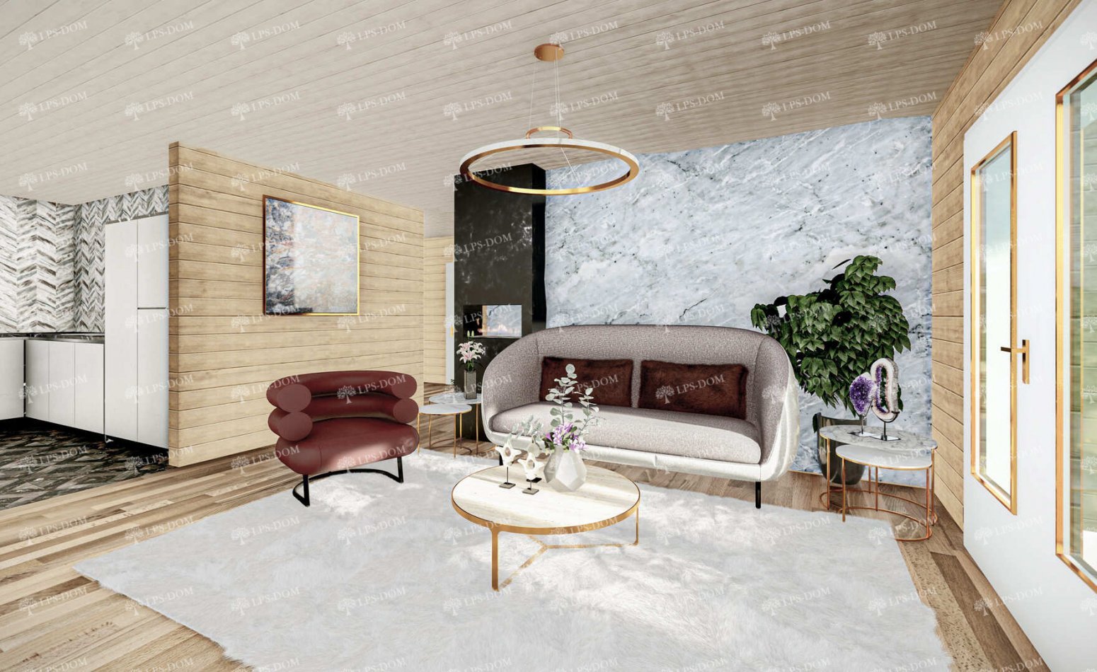 КАРКАСНЫЙ ДОМ АЖЕН фото интерьера 19