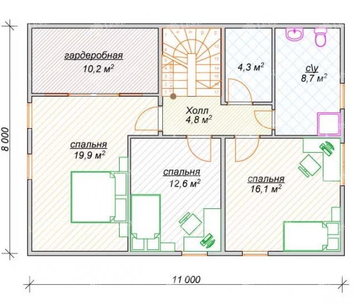 КАРКАСНЫЙ ДОМ ВАСИЛЕК планировка 2