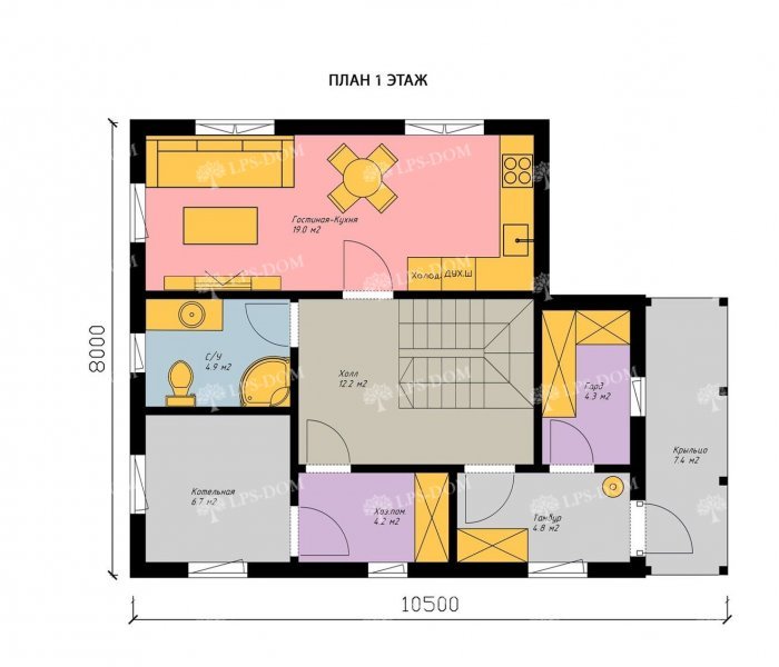 КАРКАСНЫЙ ДОМ ОСТИН планировка 3