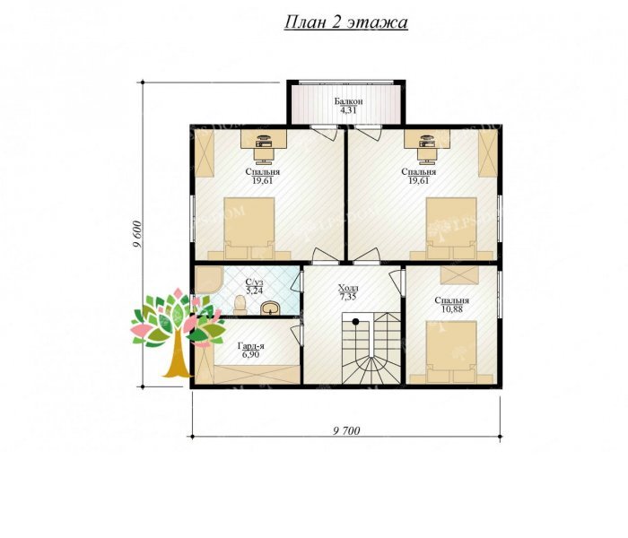 КАРКАСНЫЙ ДОМ ФИЛАДЕЛЬФИЯ планировка 2