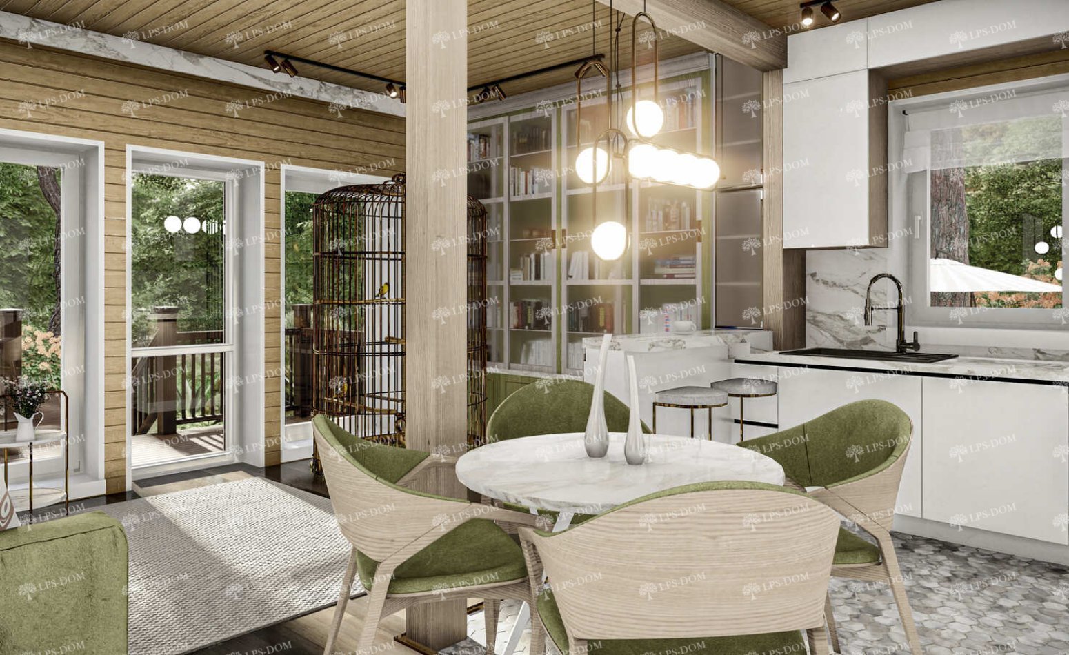 КАРКАСНЫЙ ДОМ ФОДЖА фото интерьера 25