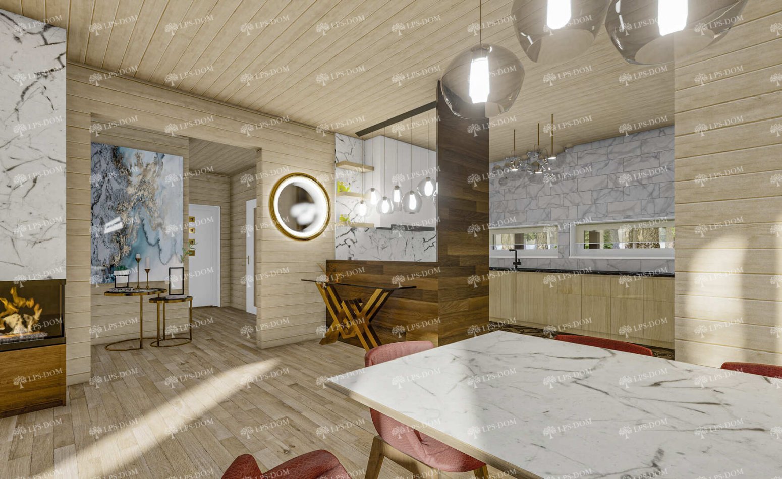 КАРКАСНЫЙ ДОМ НАМСУС фото интерьера 13