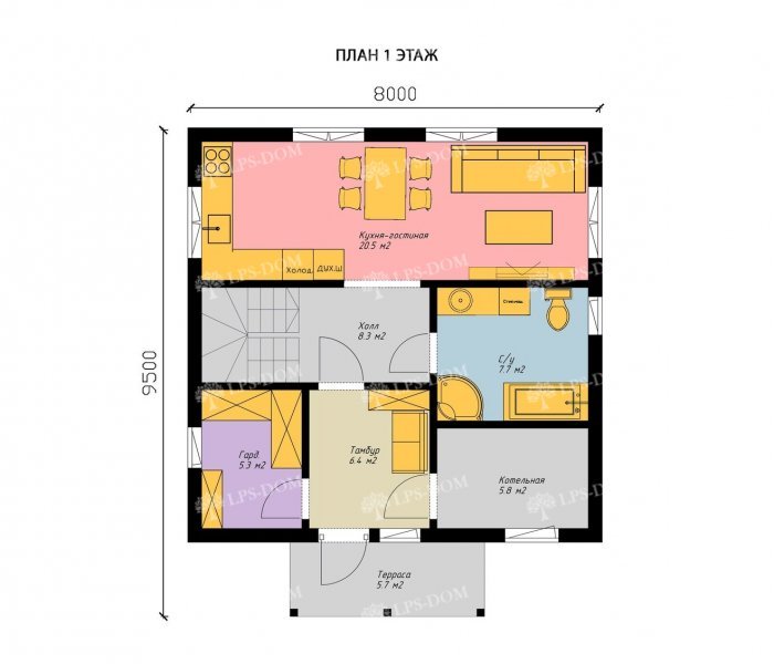 КАРКАСНЫЙ ДОМ САВАЖ планировка 3