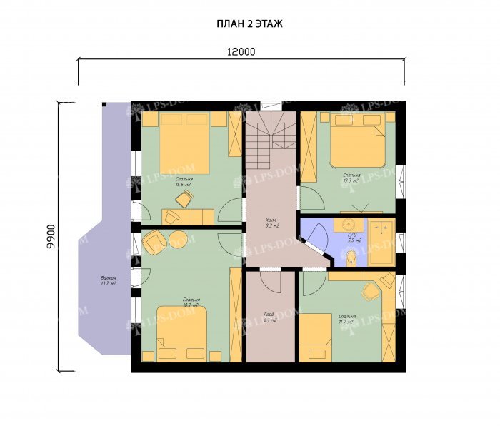 КАРКАСНЫЙ ДОМ ЙОРК планировка 2
