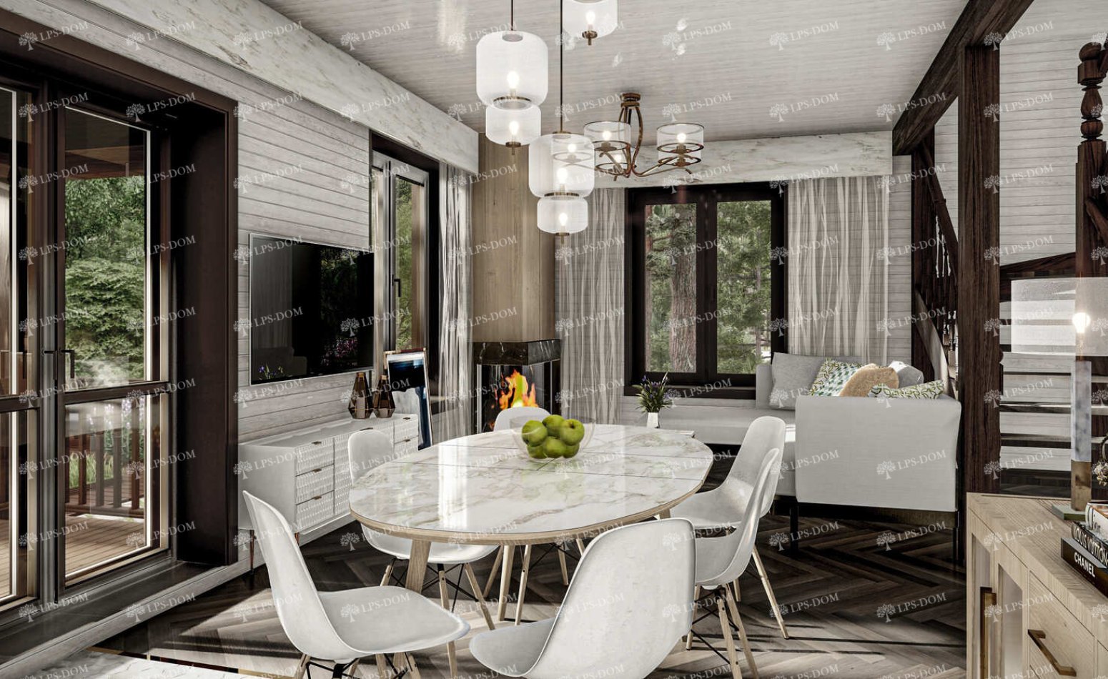 КАРКАСНЫЙ ДОМ БОРДО фото интерьера 3