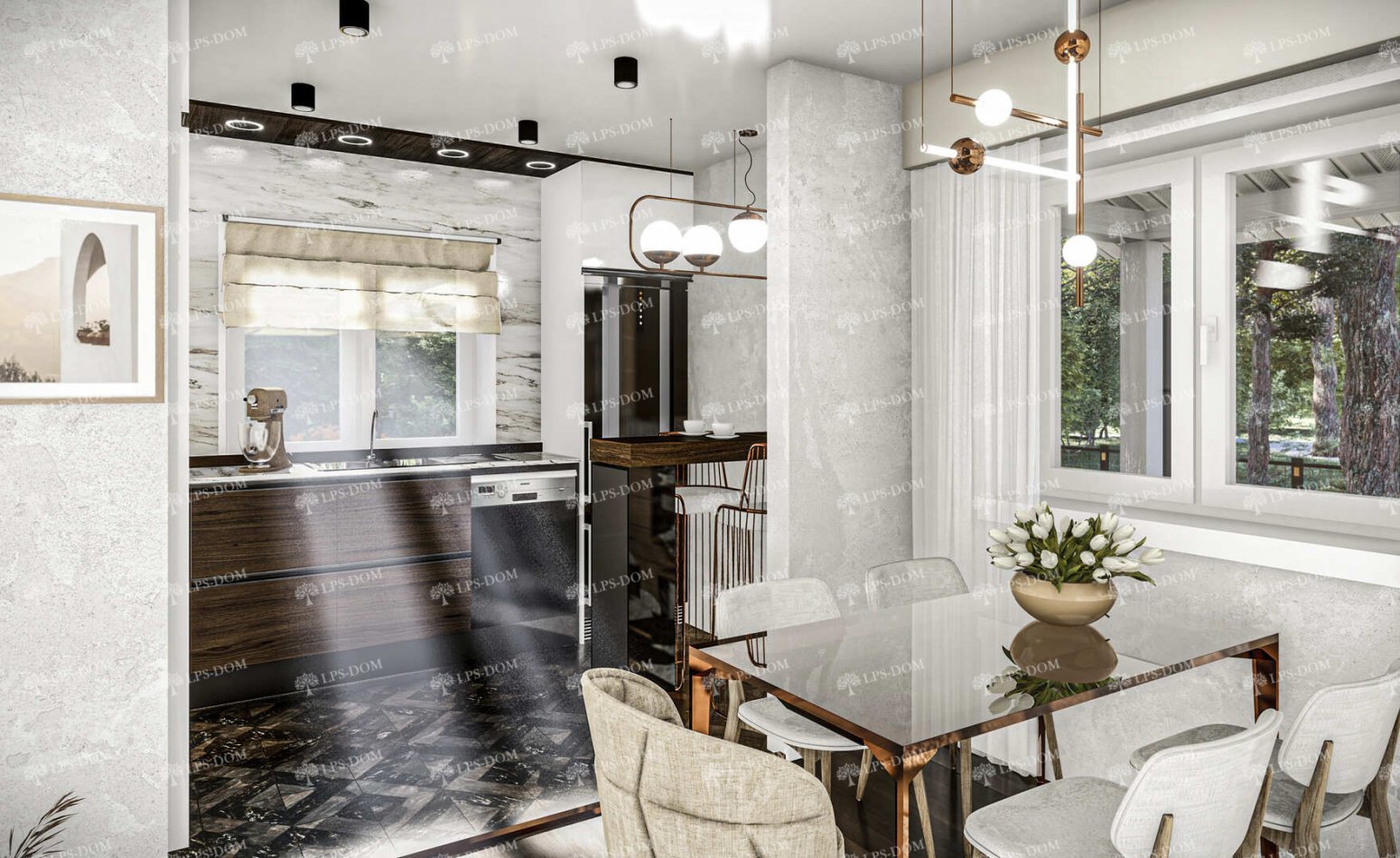 КАРКАСНЫЙ ДОМ АЛЬПИЙСКИЙ фото интерьера 9