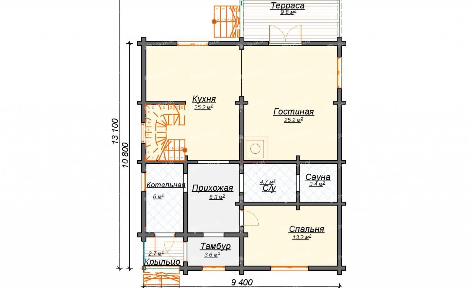 ПРОЕКТ ДОМА ИЗ КЛЕЕНОГО БРУСА КАТУНЬ фото 2