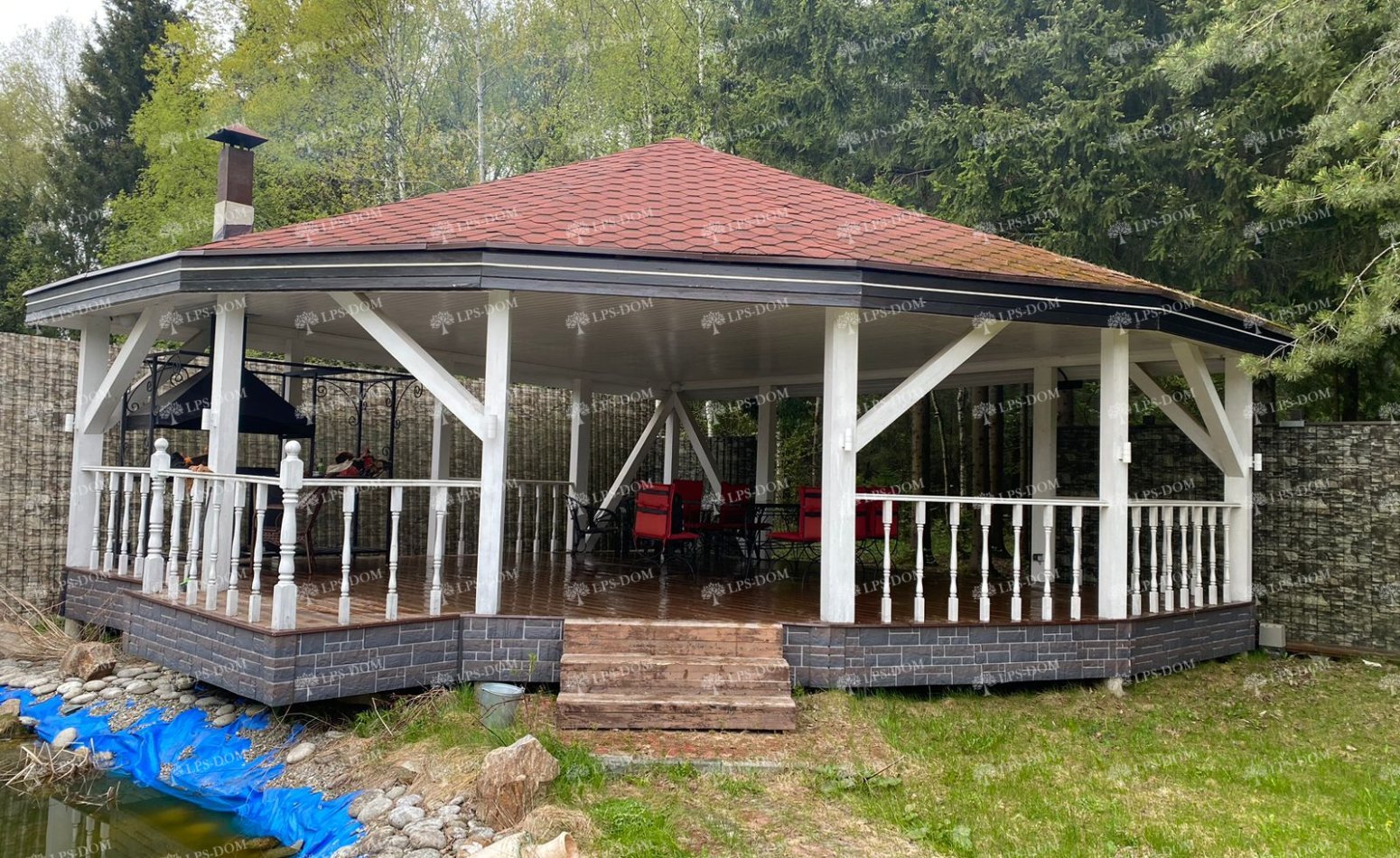 ДОМ ИЗ КЛЕЕНОГО БРУСА С УЧАСТКОМ У ЛЕСА С БАССЕЙНОМ фото 12