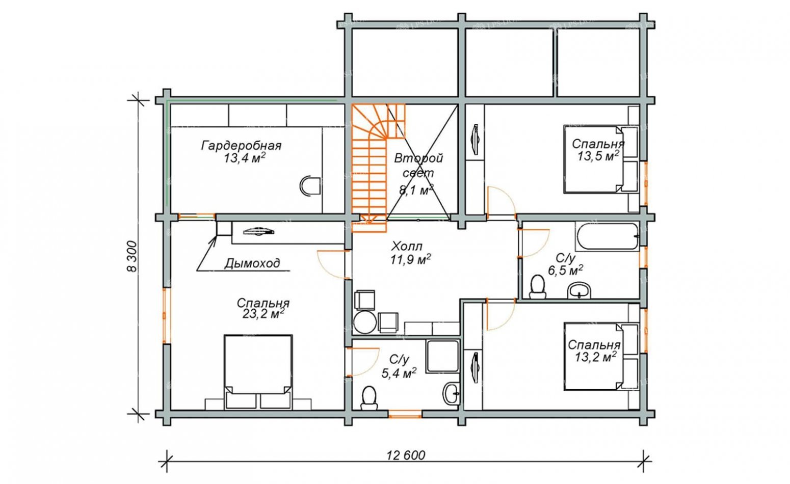 ПРОЕКТ ДОМА ИЗ ПРОФИЛИРОВАННОГО БРУСА ЯРОСЛАВЛЬ фото 7