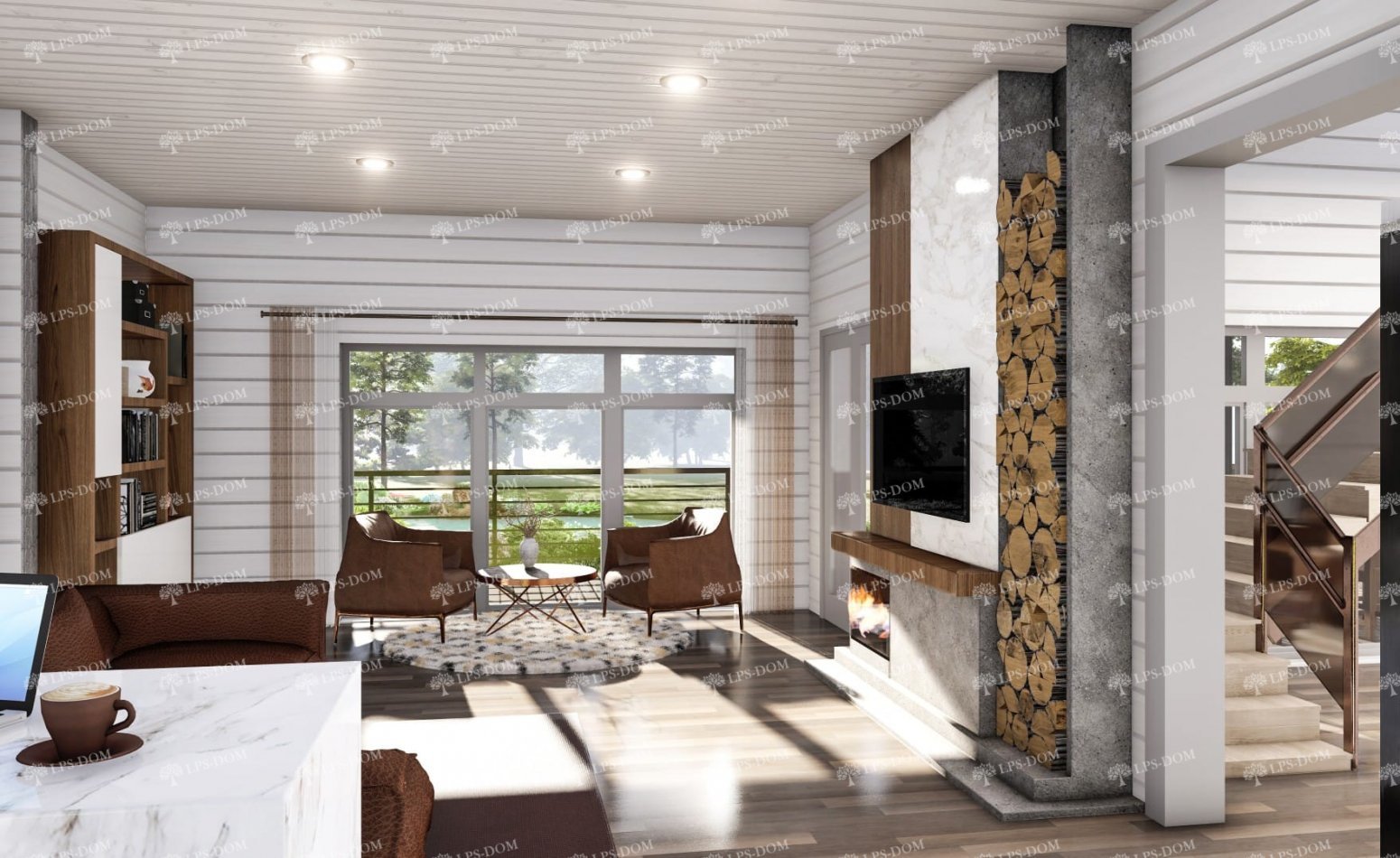 ПРОЕКТ ДОМА ИЗ КЛЕЕНОГО БРУСА ВИБОРГ фото интерьера 4