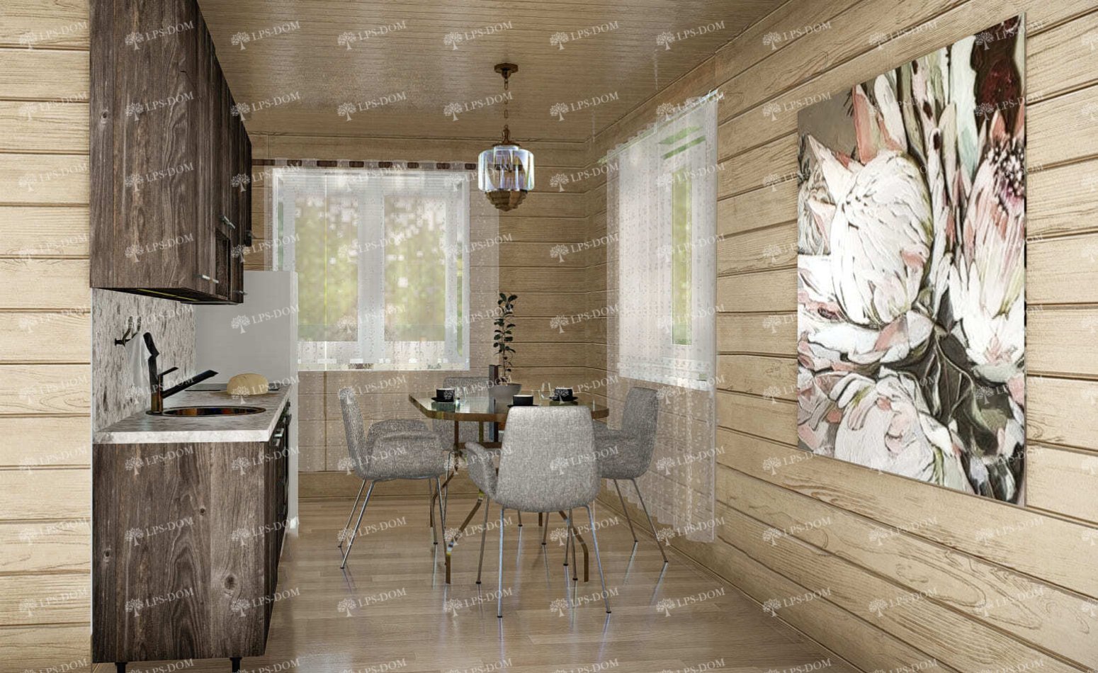 КАРКАСНЫЙ ДОМ БОРДО фото интерьера 15