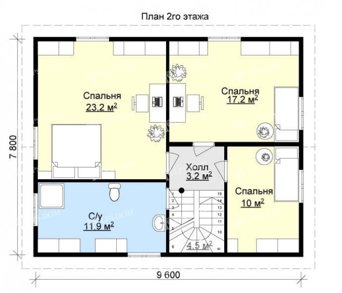 КАРКАСНЫЙ ДОМ ПЕРВОЦВЕТ планировка 2