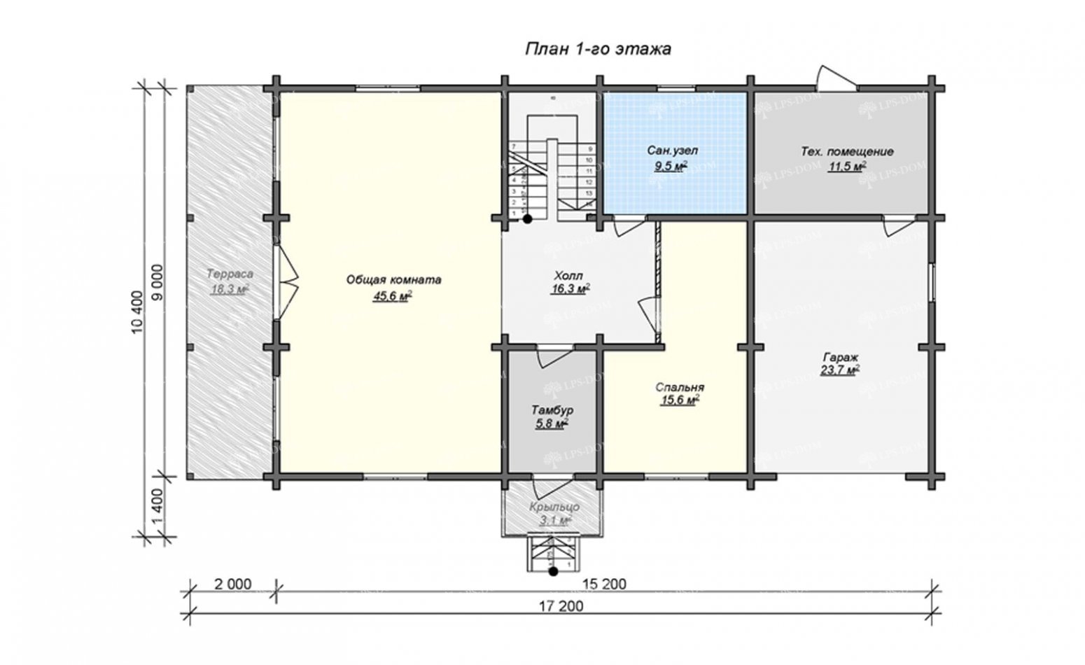 ПРОЕКТ ДОМА ИЗ КЛЕЕНОГО БРУСА БОГАТЫРЬ фото 3
