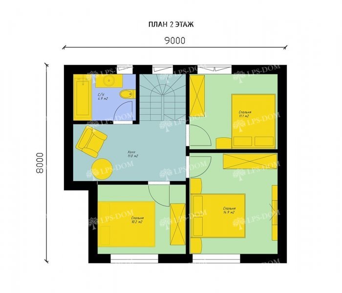 КАРКАСНЫЙ ДОМ ЛАМАНТЕН планировка 2