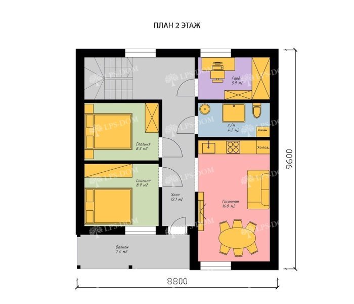 КАРКАСНЫЙ ДОМ ИТАЛЬЯНЕЦ планировка 4