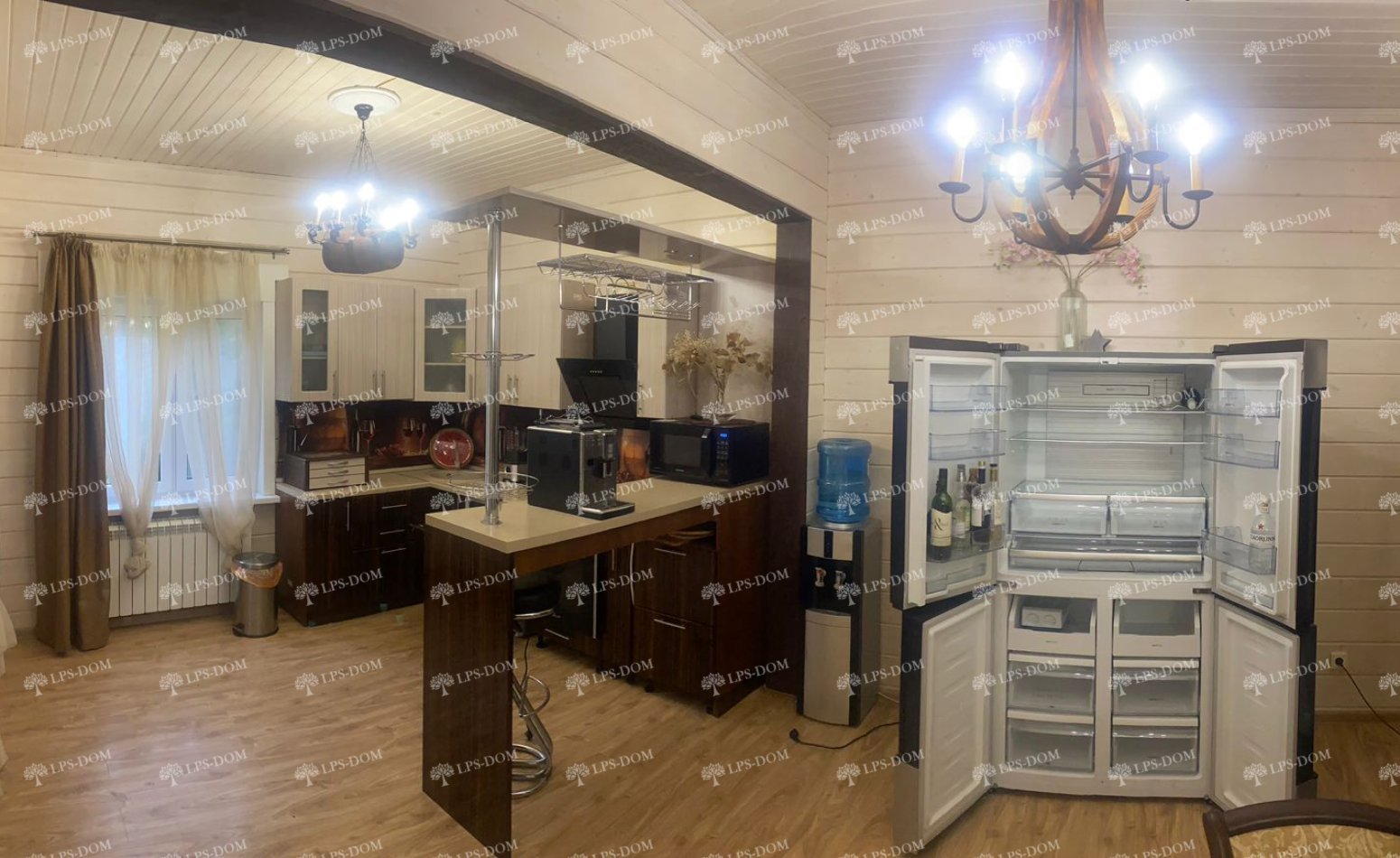 ДОМ ИЗ КЛЕЕНОГО БРУСА С УЧАСТКОМ У ЛЕСА С БАССЕЙНОМ фото интерьера 7