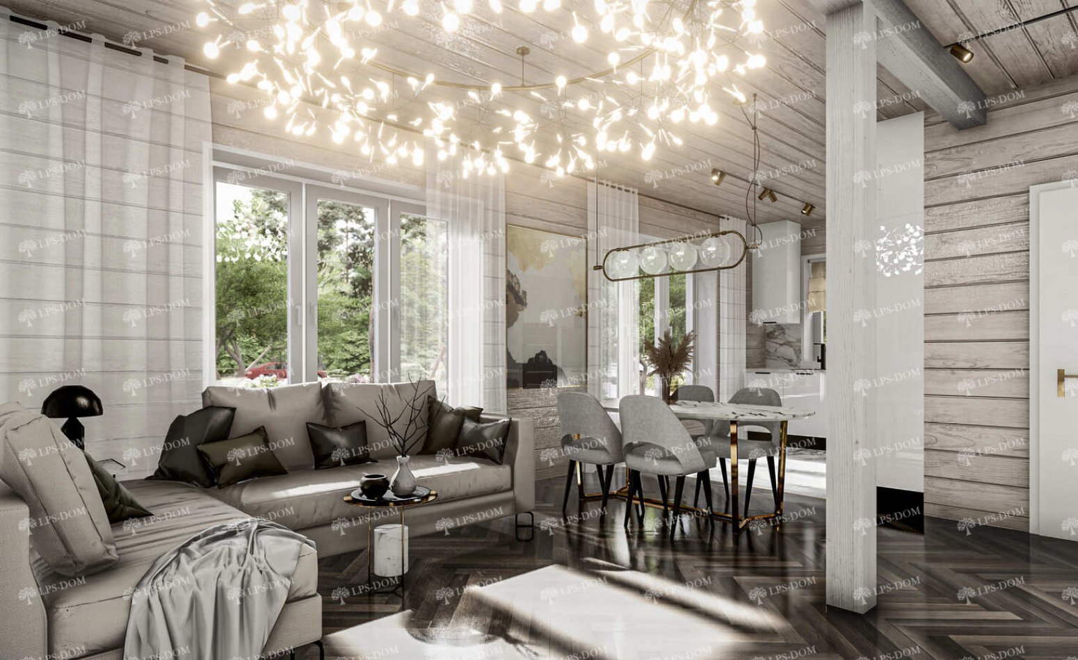 КАРКАСНЫЙ ДОМ СОВИНЬОН фото интерьера 8