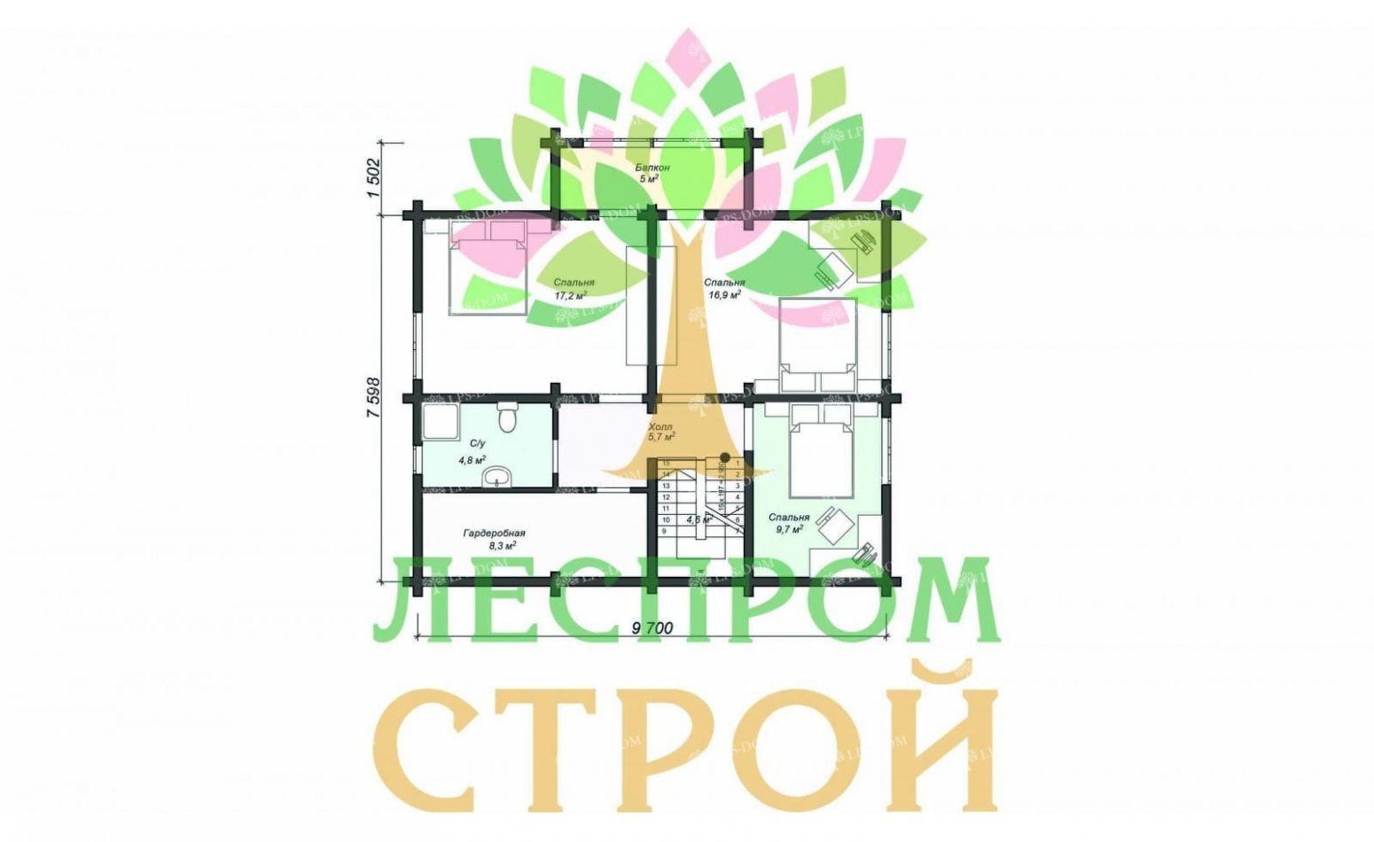 ПРОЕКТ ДОМА ИЗ ПРОФИЛИРОВАННОГО БРУСА ЕВРОПА фото 6